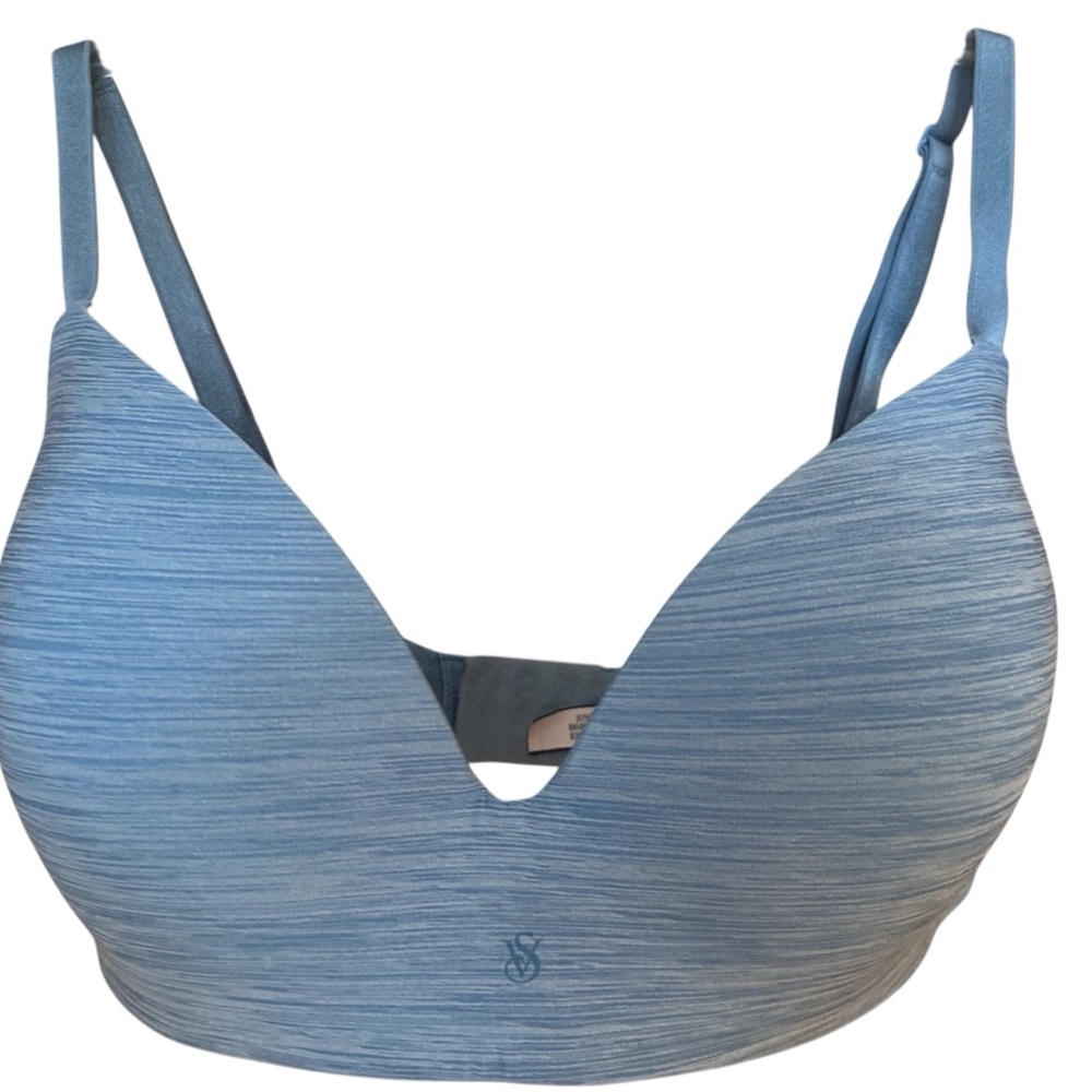 Victoria's Secret Bra Womens Size 34 DD Blue VS Logo Wireless 357962-B4M
